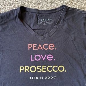 Life is Good Women's V neck t shirt black - size L